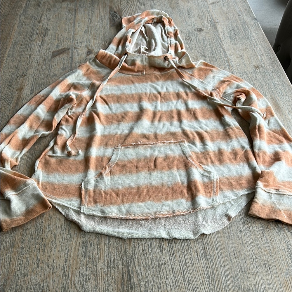 Striped Orange and Cream Hoodie